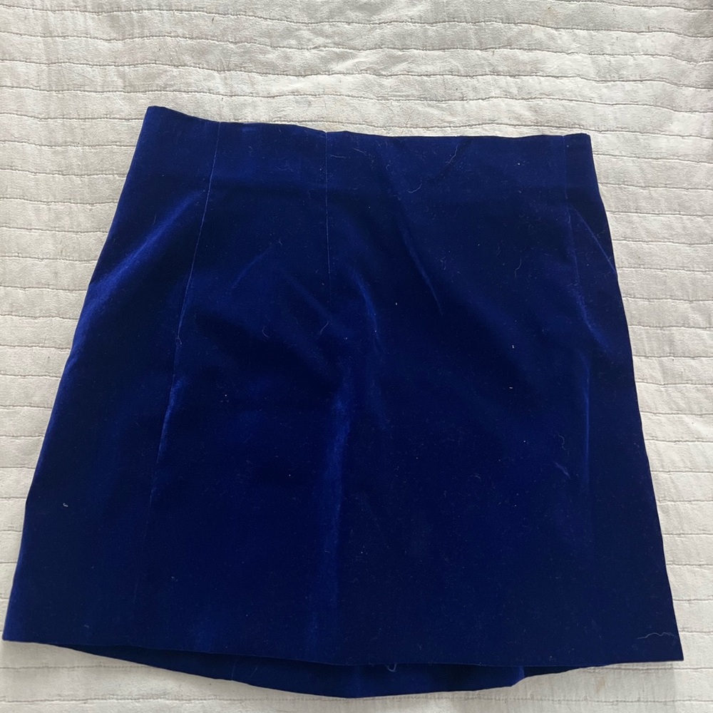 Zara Royal Blue Velvet Pencil Skirt